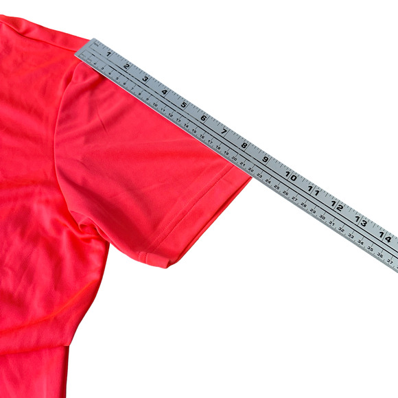 Adidas Polo Shirt Men’s Small Neon Coral Performance Collared Golf Logo NWT New - Picture 9 of 10